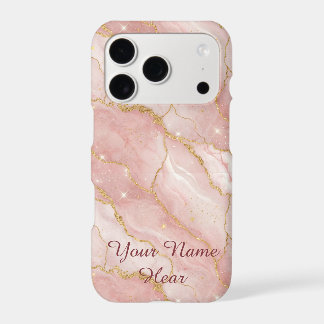 Personalized Modern Rose Quartz Marble Gold