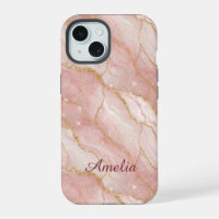 Personalized Modern Rose Quartz Marble Gold