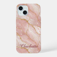 Personalized Modern Rose Quartz Marble Gold