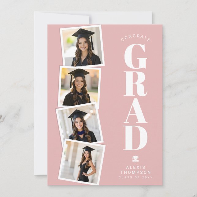 Personalized Modern School College Graduation  Card (Front)