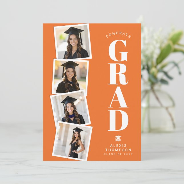 Personalized Modern School College Graduation  Card (Standing Front)