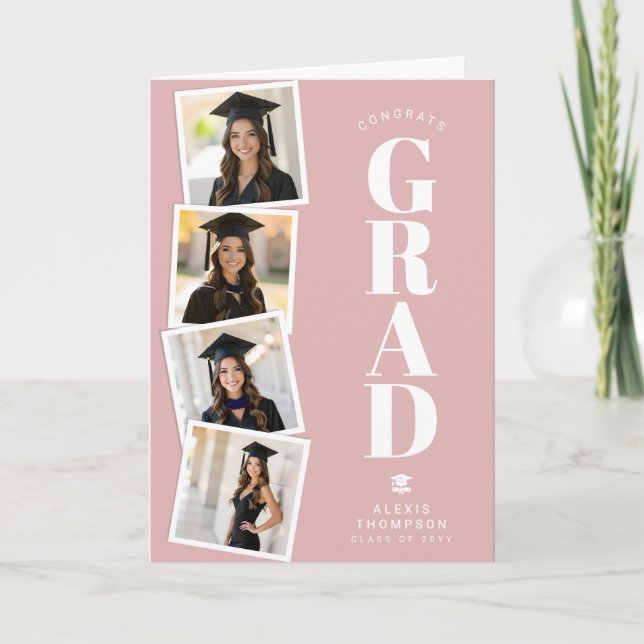 Personalized Modern School College Graduation  Card (Front)