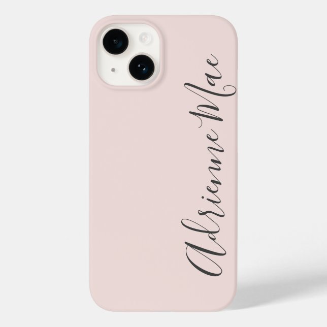 Personalized Modern Script Blush Pink Case-Mate iPhone Case (Back)
