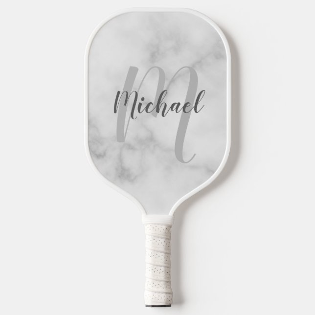 Personalized Modern Script Monogram and Name Pickleball Paddle (Front)