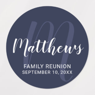 Personalized Modern Script Monogram & Family Name 