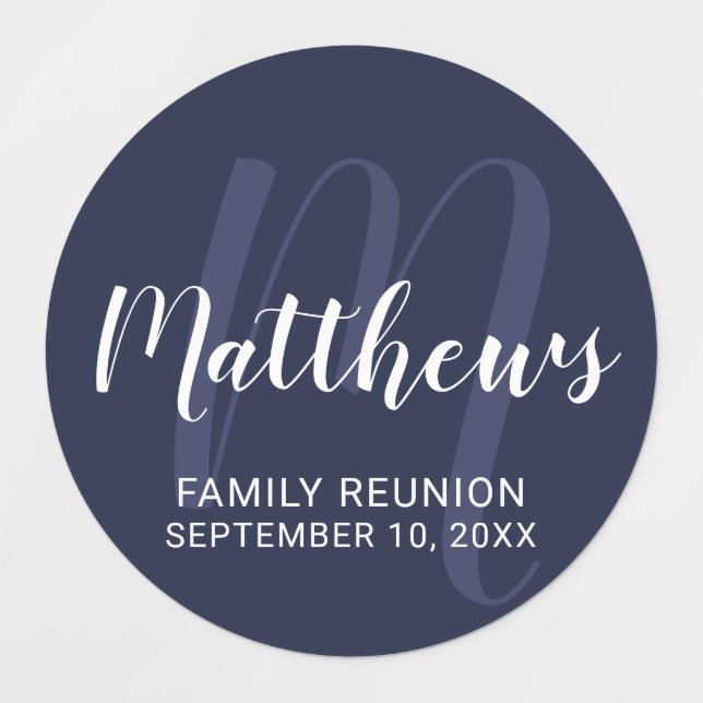 Personalized Modern Script Monogram & Family Name  (Design 1)