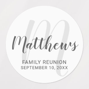 Personalized Modern Script Monogram & Family Name