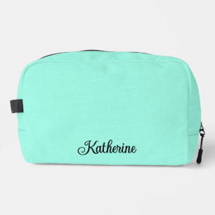 Personalized Modern Script Turquoise Toiletry Bag