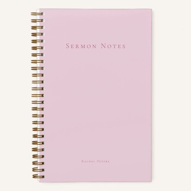 Personalized Modern Sermon Church Notebook (Front)