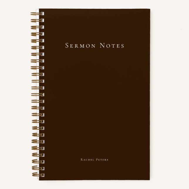 Personalized Modern Sermon Church Notebook (Front)