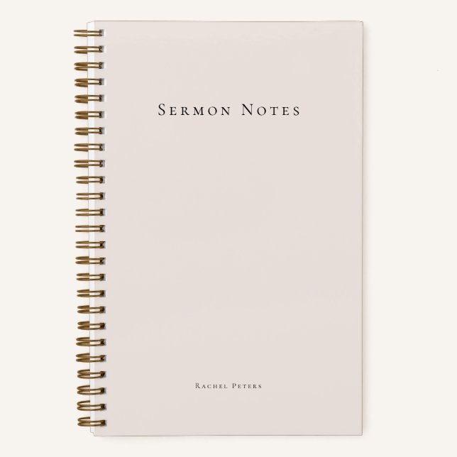 Personalized Modern Sermon Church Notebook (Front)