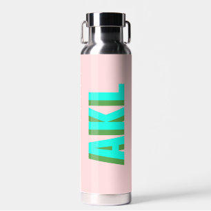 Personalized Modern Shadow Monogram Initials Water Bottle