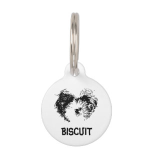 Personalized Modern Shih tzu puppy custom name Pet Tag
