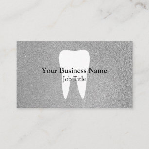 Personalized Modern Silver Glitter Dentist Tooth Business Card