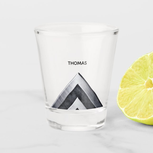 Personalized Modern Silver Metal Pattern Shot Glass (Front)