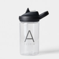 Personalized Modern Simple Black Grey Initial Kids
