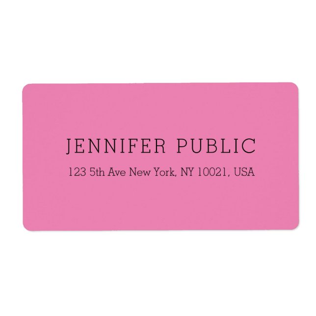 Personalized Modern Simple Designed Pink Template (Front)