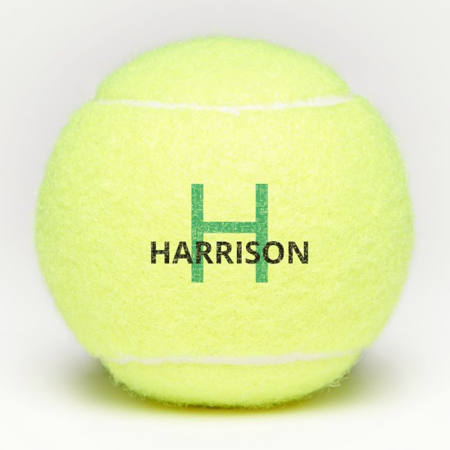 Personalized Modern Simple Guy's Monogram Tennis Balls (Front)
