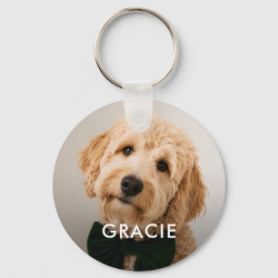 Personalized Modern Simple Pet Photo Keychain