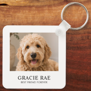 Personalized Modern Simple Pet Photo Keychain