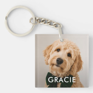 Personalized Modern Simple Pet Photo Keychain