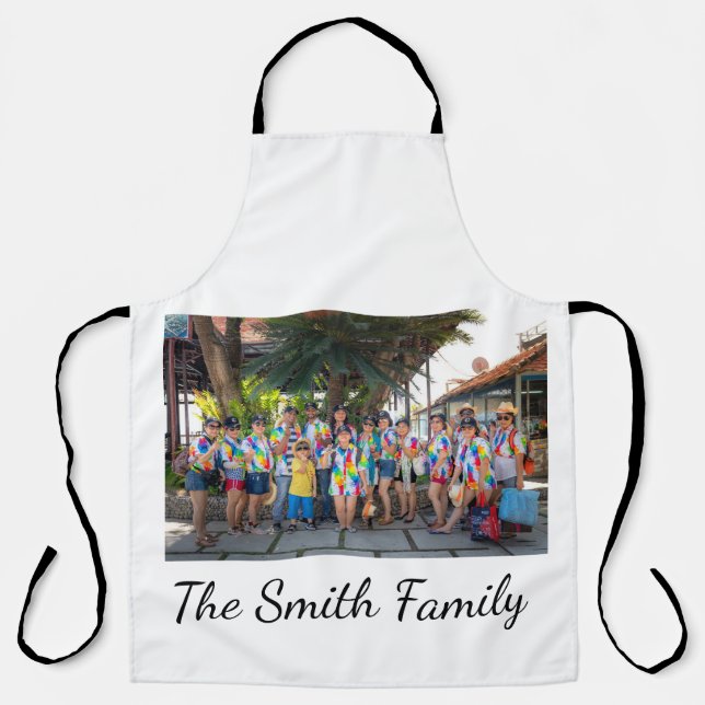 Personalized Modern Simple Reunion Photo   Apron (Front)