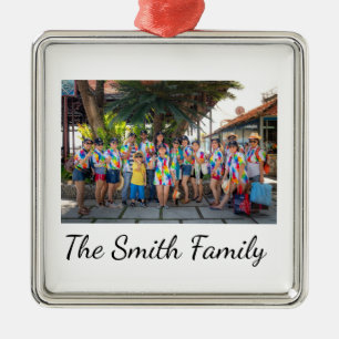 Personalized Modern Simple Reunion Photo Metal Ornament