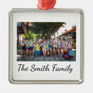 Personalized Modern Simple Reunion Photo Metal Ornament