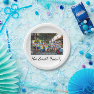 Personalized Modern Simple Reunion Photo   Paper Plate
