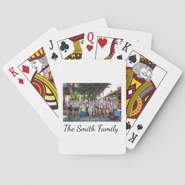 Personalized Modern Simple Reunion Photo   Playing Cards (Back)