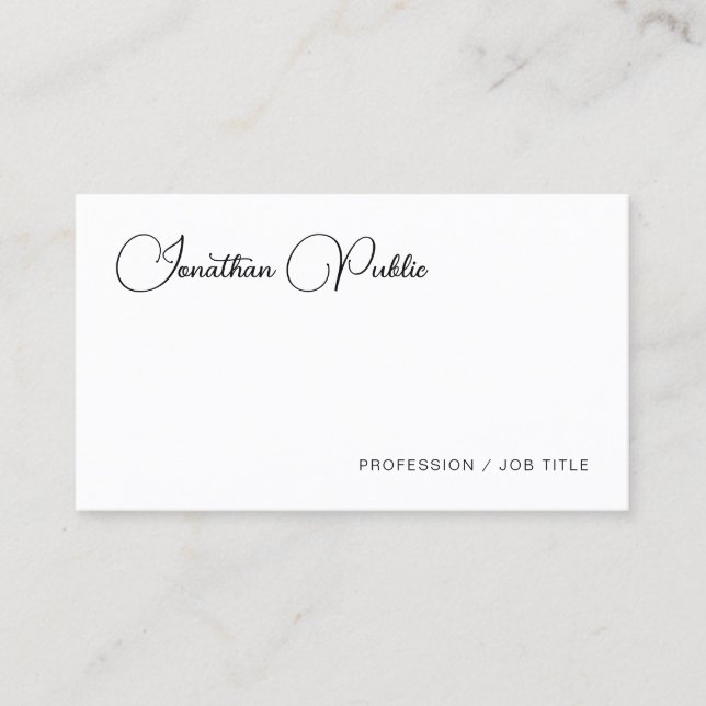 Personalized Modern Simple Typography Template Business Card (Front)