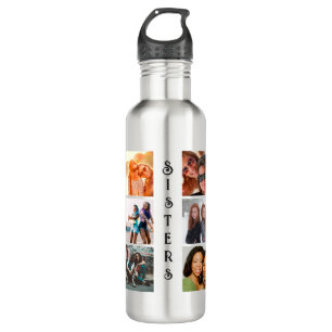 Personalized Modern Sisters 6 Photo Collage 710 Ml Water Bottle