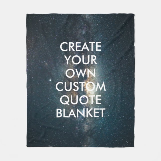 Personalized Modern Space Stars Custom Quote Fleece Blanket (Front)