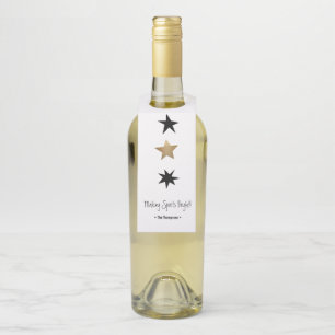 Personalized Modern Stars Modern Christmas Bottle Tag