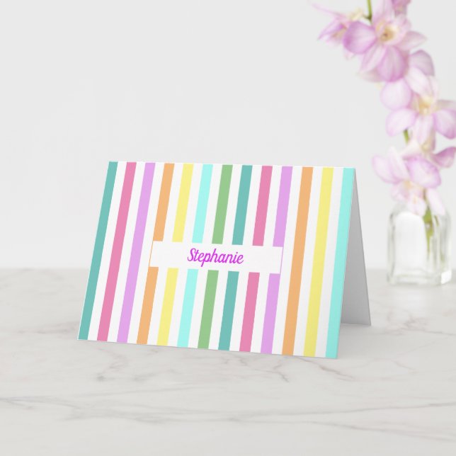 Personalized Modern Stripe Card (Orchid)
