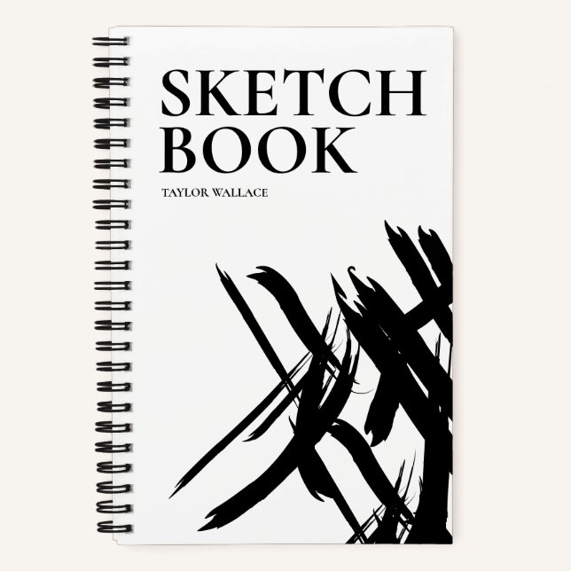 Personalized Modern strokes Sketch Book (Front)