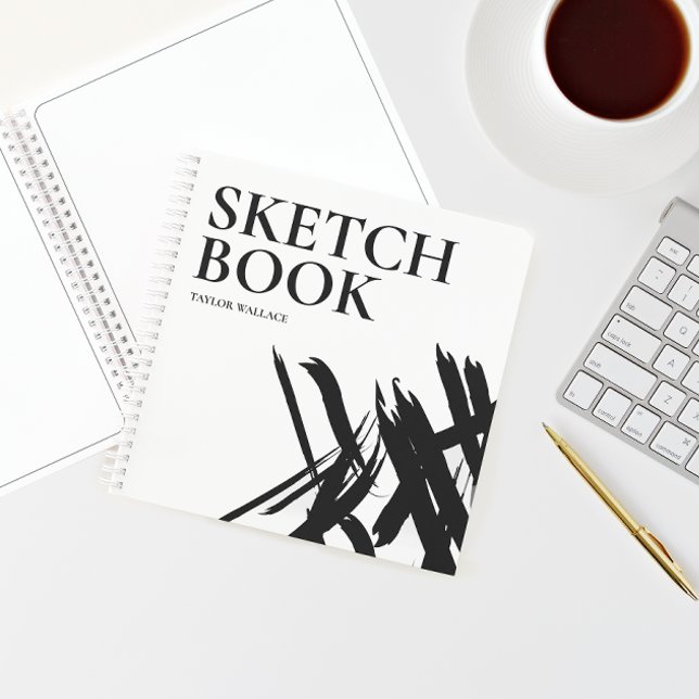 Personalized Modern strokes Sketch Book (Modern strokes, personalized sketch book)