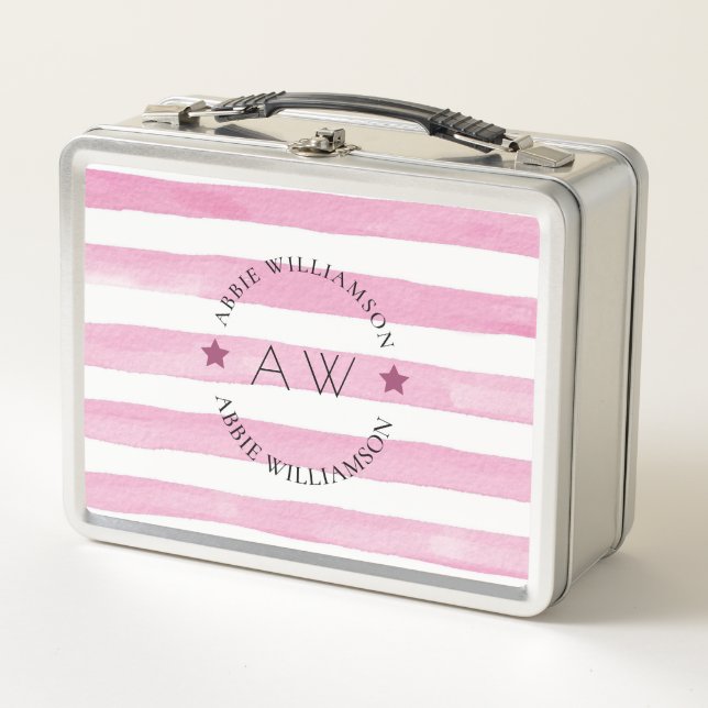 personalized modern stylish metal lunch box (Front)
