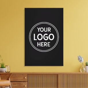 Personalized, Modern, Stylish, Monochrome, QR Code Canvas Print