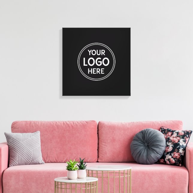 Personalized, Modern, Stylish, Monochrome, QR Code Canvas Print (Insitu(LivingRoom))