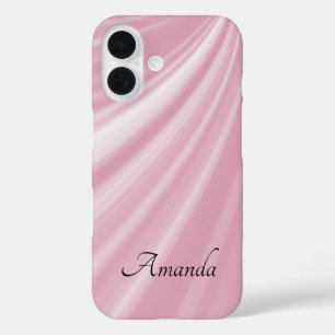 Personalized Modern Stylish Paste Pale Rose Pink iPhone 16 Case