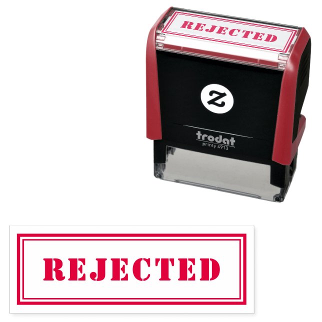 Personalized Modern Stylish Red REJECTED Self-inking Stamp (In Situ)