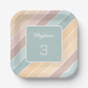 Personalized Modern Summer Vibe Creamy Colours Paper Plate