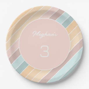 Personalized Modern Summer Vibe Creamy Colours Paper Plate