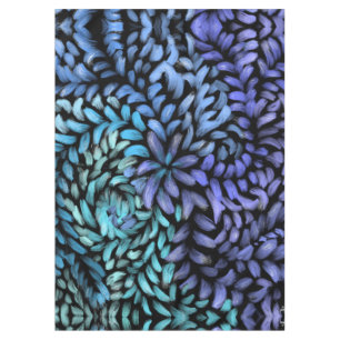 Personalized Modern swirling teal and blue petals Tablecloth