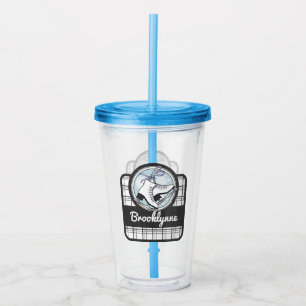 Personalized Modern Tartan Ice Skating Acrylic Tumbler