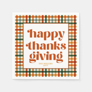 Personalized Modern Thanksgiving Dinner Napkin