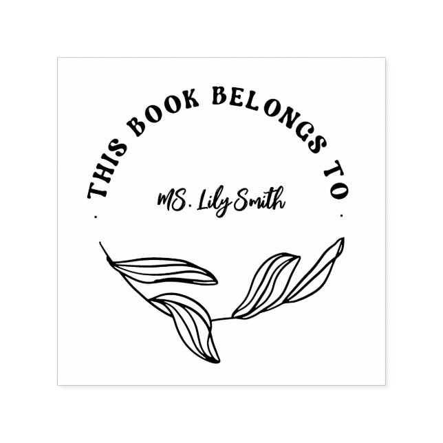 Personalized Modern This Book Belongs To Teacher Self-inking Stamp (Design)