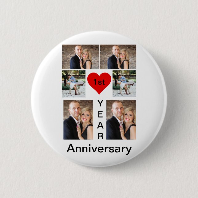 Personalized Modern trendy Anniversary   2 Inch Round Button (Front)