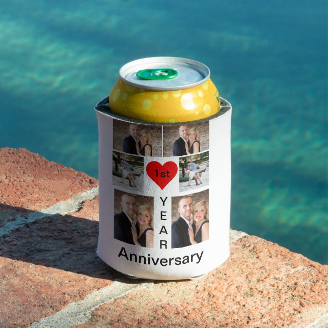 Personalized Modern trendy Anniversary   Can Cooler (In Situ Pool)